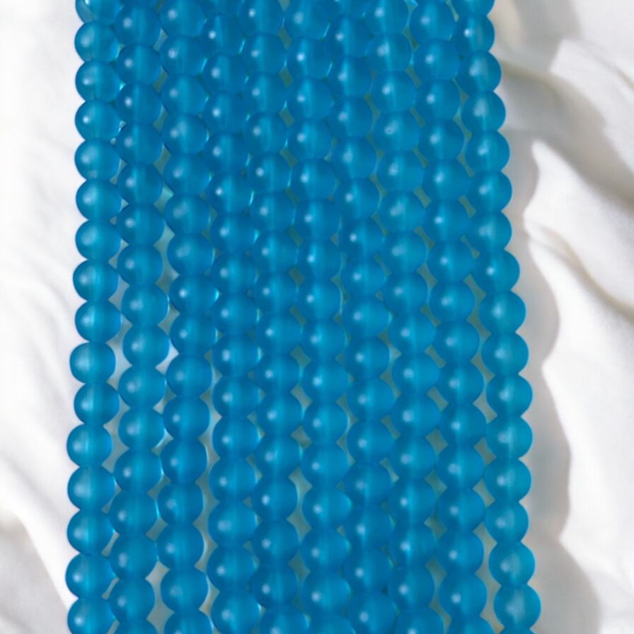Ice Matte Beads 8mm - Dark Blue