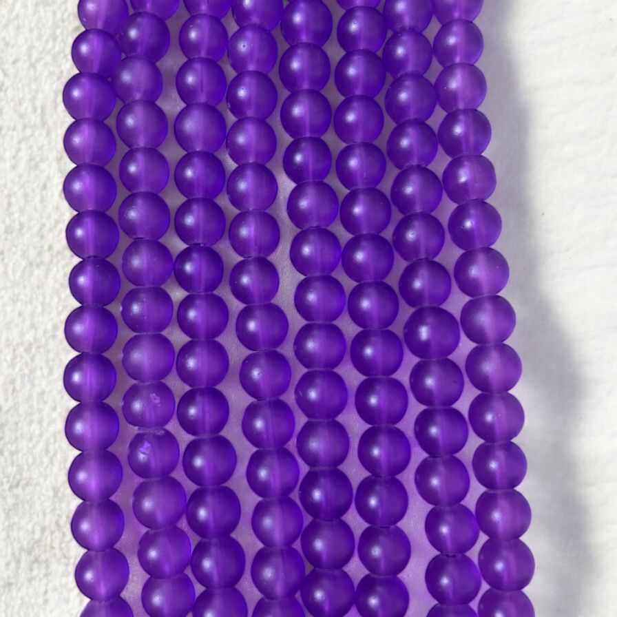 Ice Matte Beads 8mm - Dark Purple