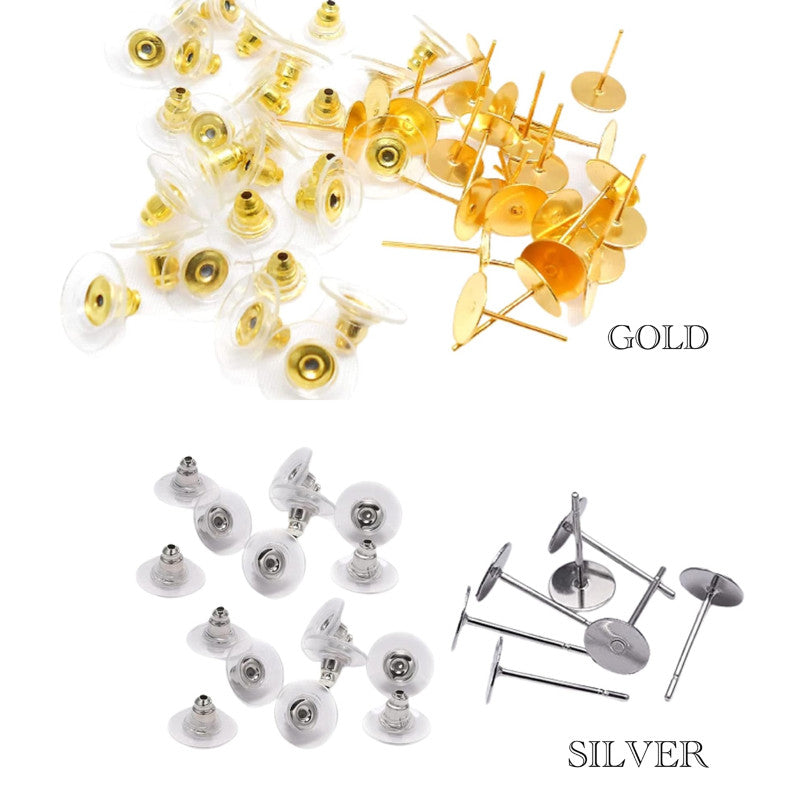 Earring Stud + Push (10 Pairs)