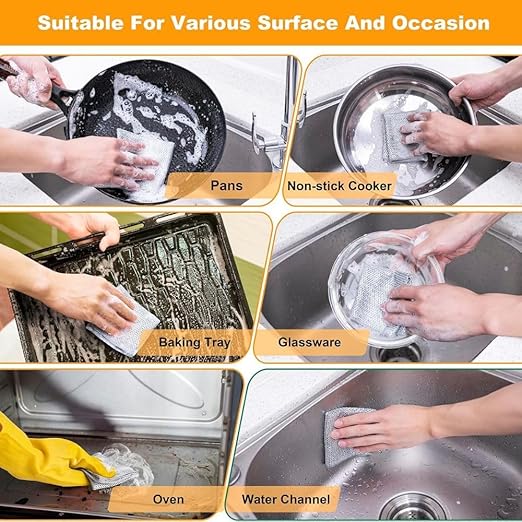 Non Scratch Wire Dishwashing Cloth - 5 Pcs
