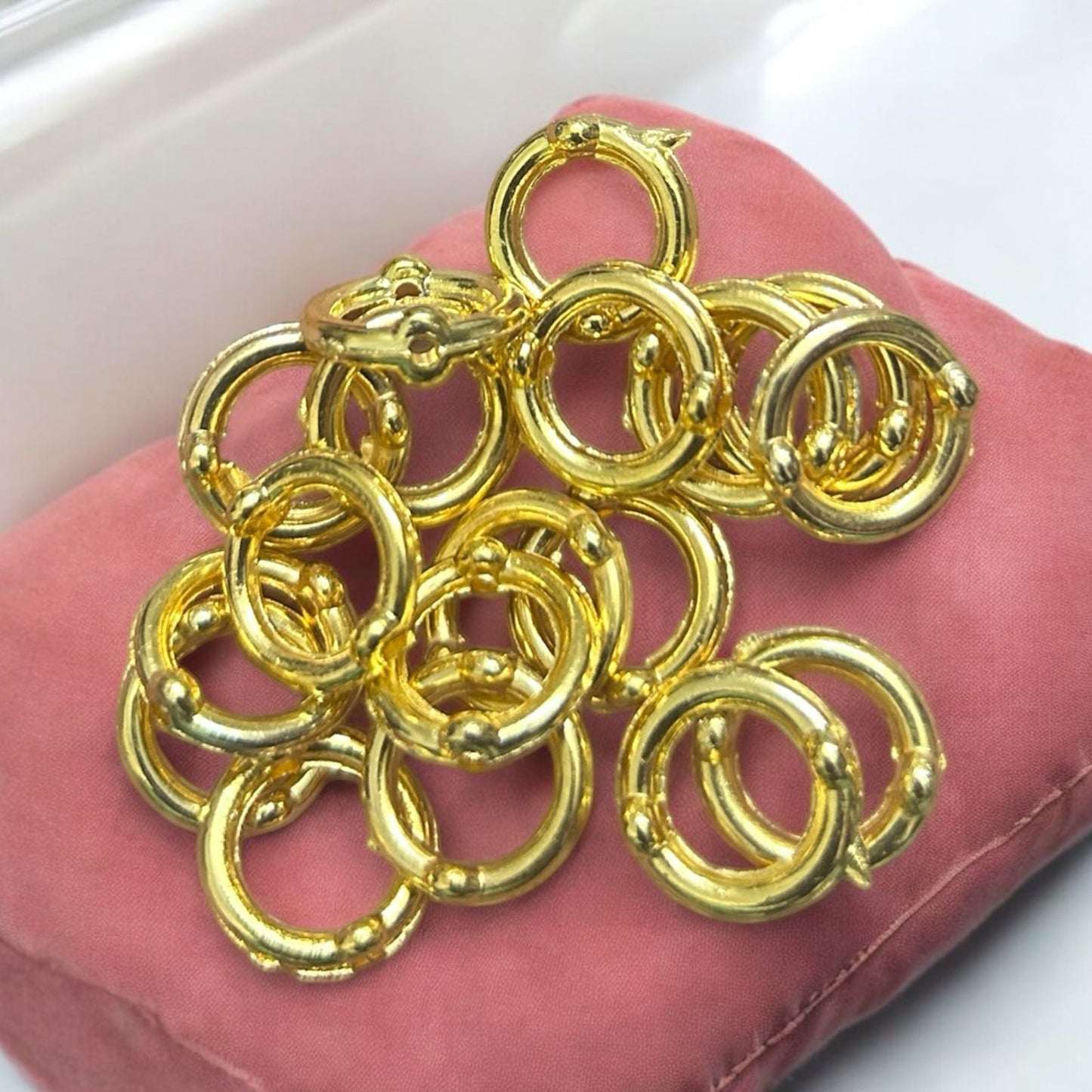 Two Holes Hollow Spacer Rings - 15pcs