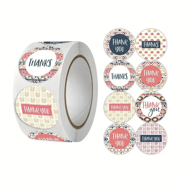 Thank You Stickers 500pcs - Type #12