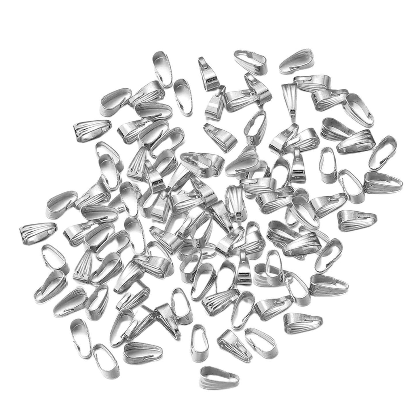 Pinch Bails Pendant Clasp Metal Connector (10 gms) - Silver