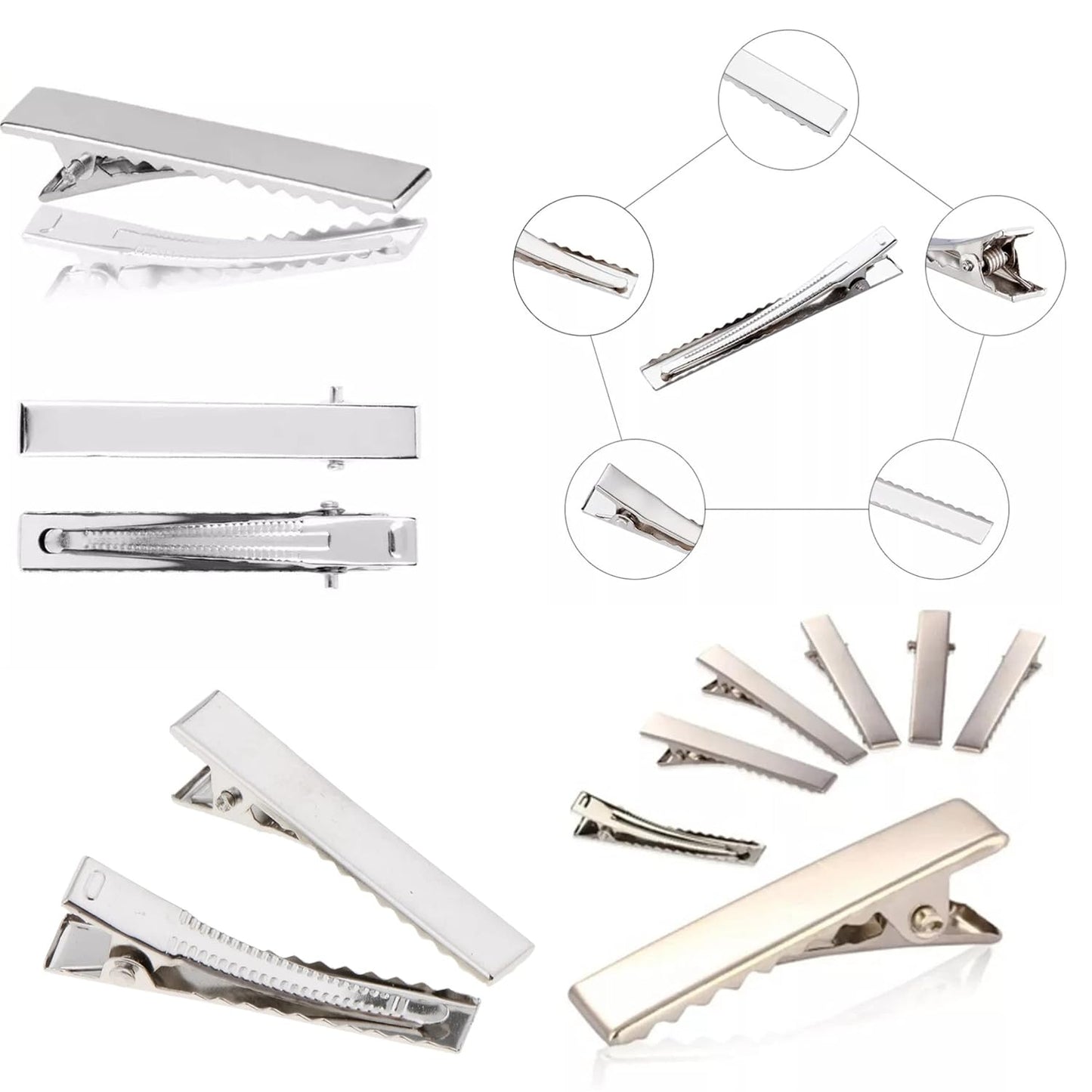 Small Alligator Clip 4cm - Silver (Pack of 2pcs)