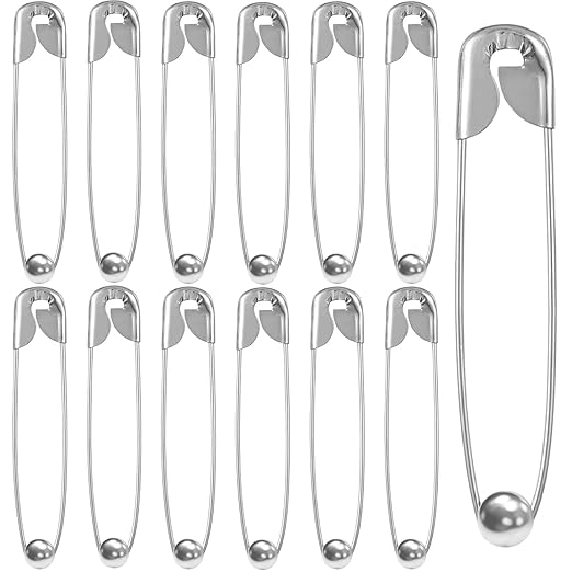 Large Safety Pins for Women's Saree & Clothes (Pack of 12pcs)