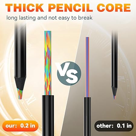 Color Rainbow Wooden Pencil for Drawing, Sketching, and Coloring