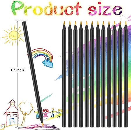 Color Rainbow Wooden Pencil for Drawing, Sketching, and Coloring