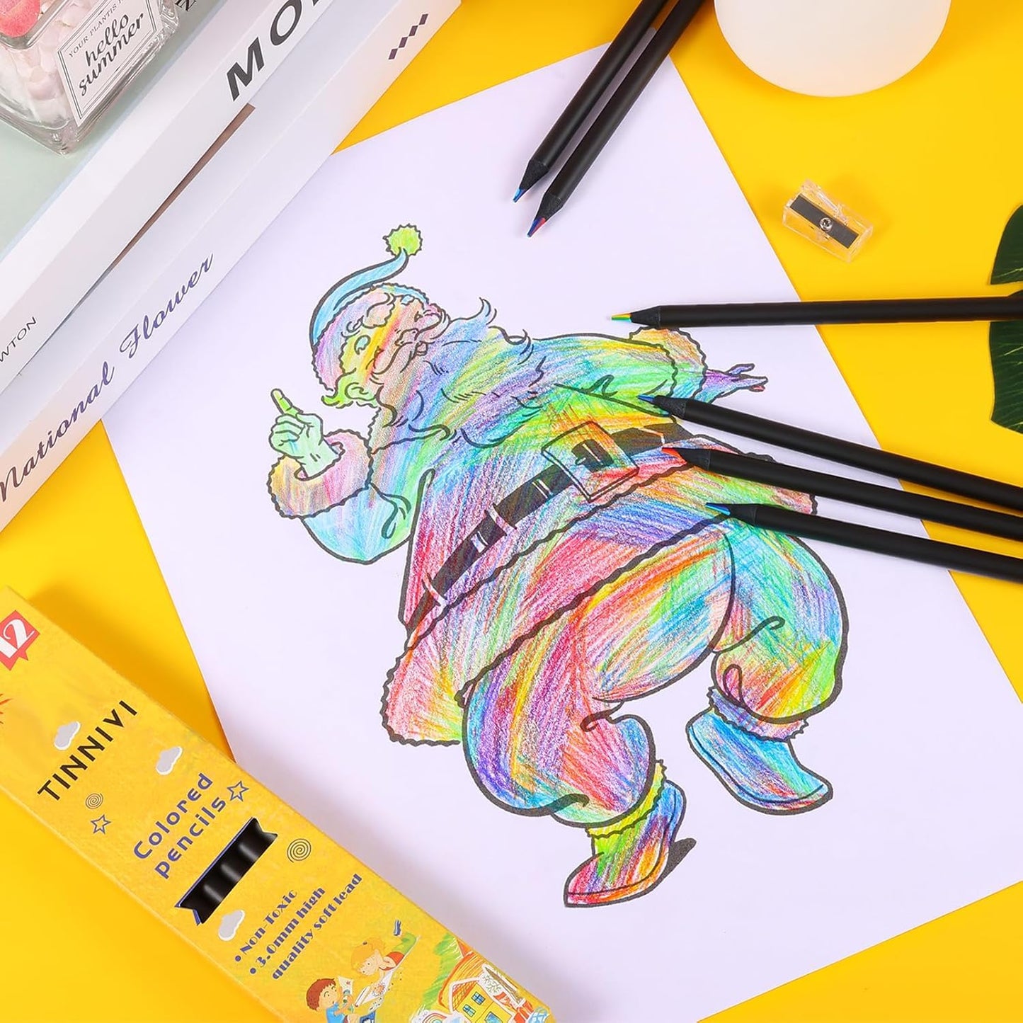 Color Rainbow Wooden Pencil for Drawing, Sketching, and Coloring