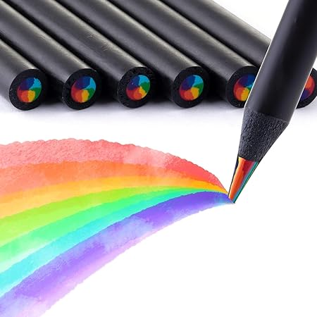 Color Rainbow Wooden Pencil for Drawing, Sketching, and Coloring