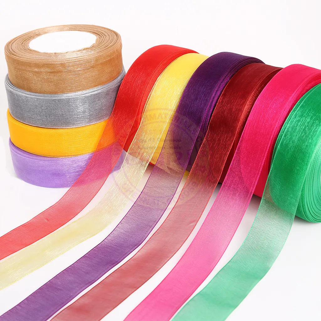 Organza Ribbon for Bow Making, Gift Wrapping, Crafting & Decoration (1 Inch, 40 - 45m)