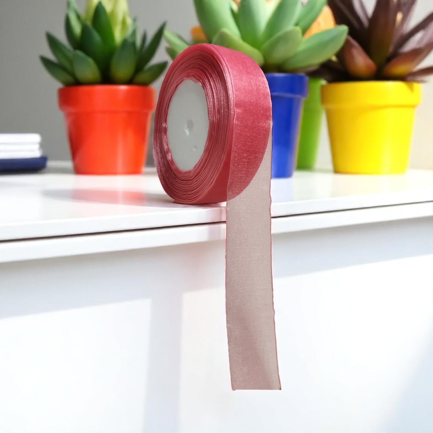 Organza Ribbon for Bow Making, Gift Wrapping, Crafting & Decoration (1 Inch, 40 - 45m)