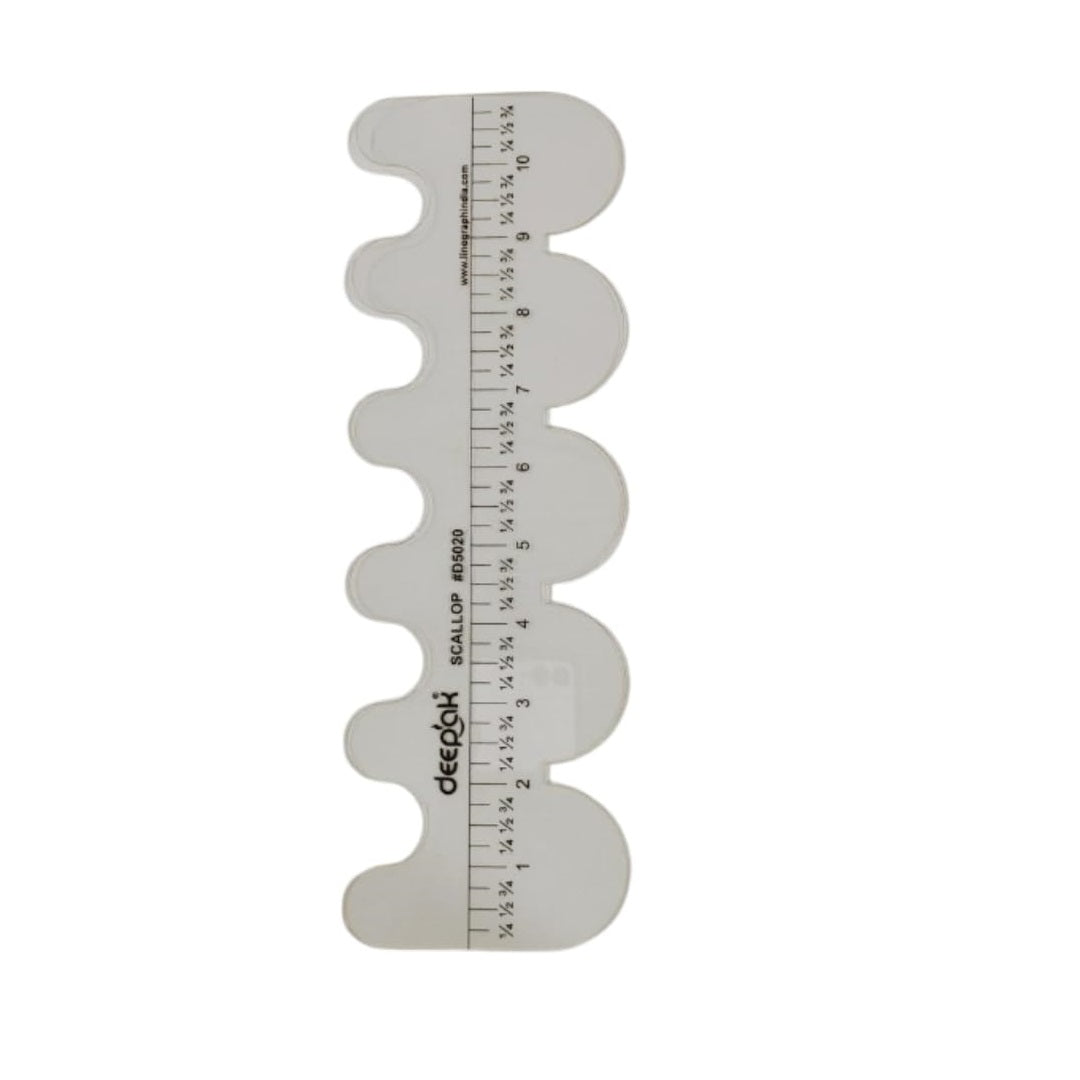 Scallop Ruler Used for Quilting, Sewing, Embroidery, Art and Craft Work