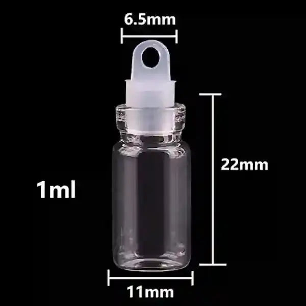 Transparent Glass Bottles With Sealing Rubber Cover 1ml (Pack of 5)