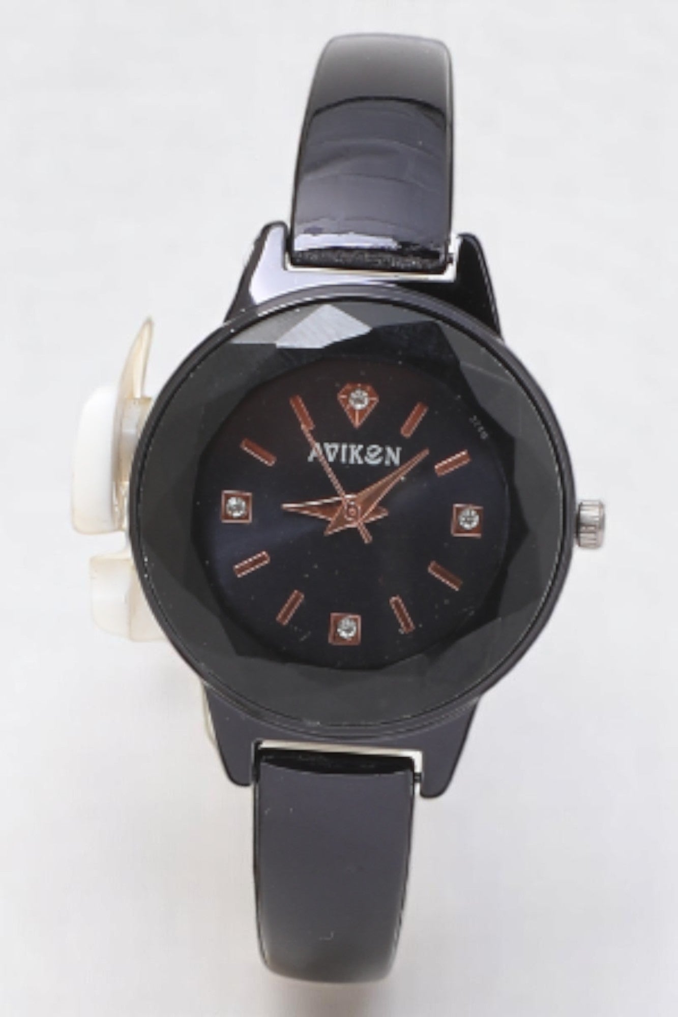 Stylish Stone Dial Analog Chain Watch - Black