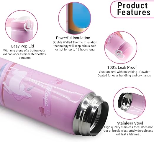 Cartoon Printed Hot & Cold Insulated Water Bottle 500ml