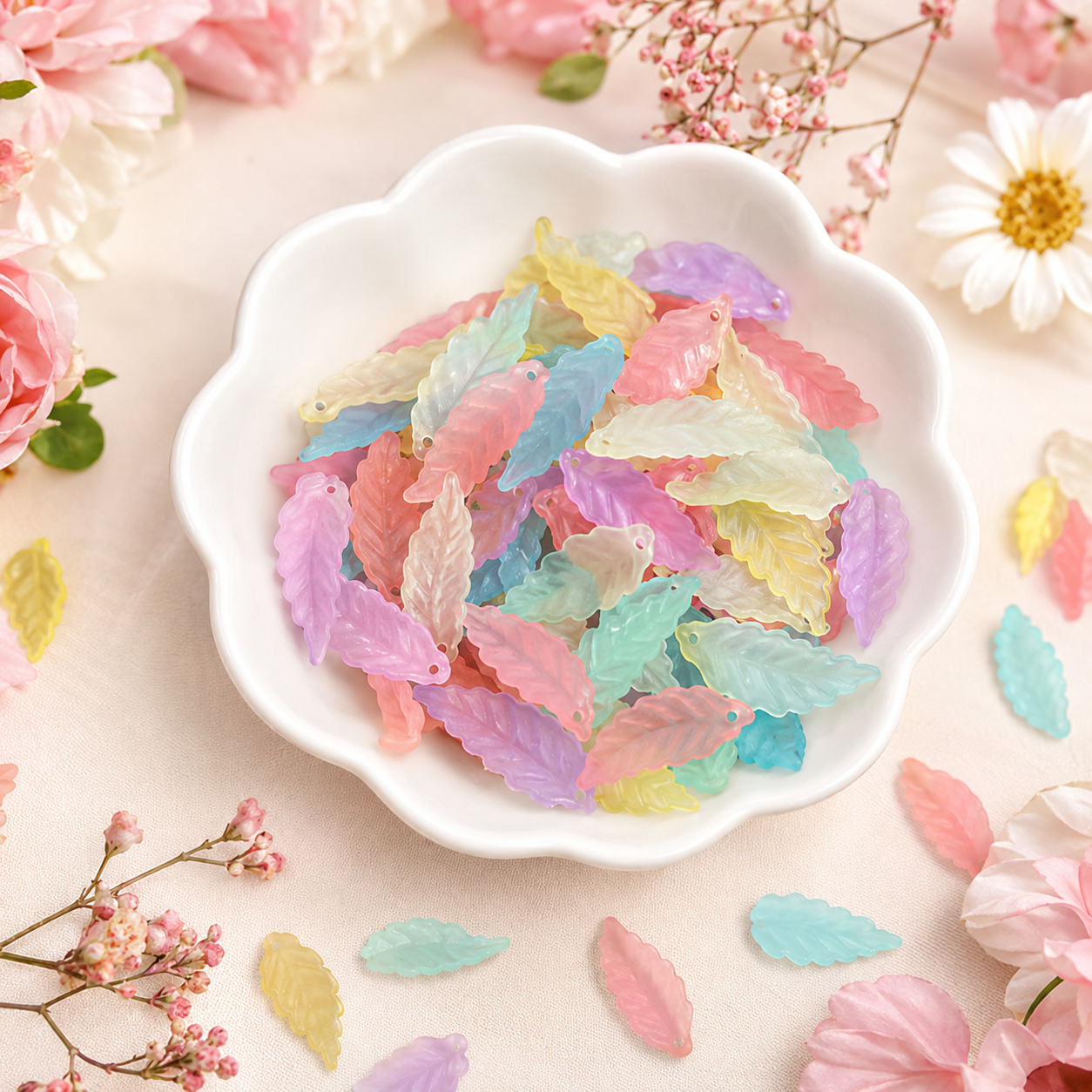 Acrylic Matte Finish Leaves (10gms) Mixed Color