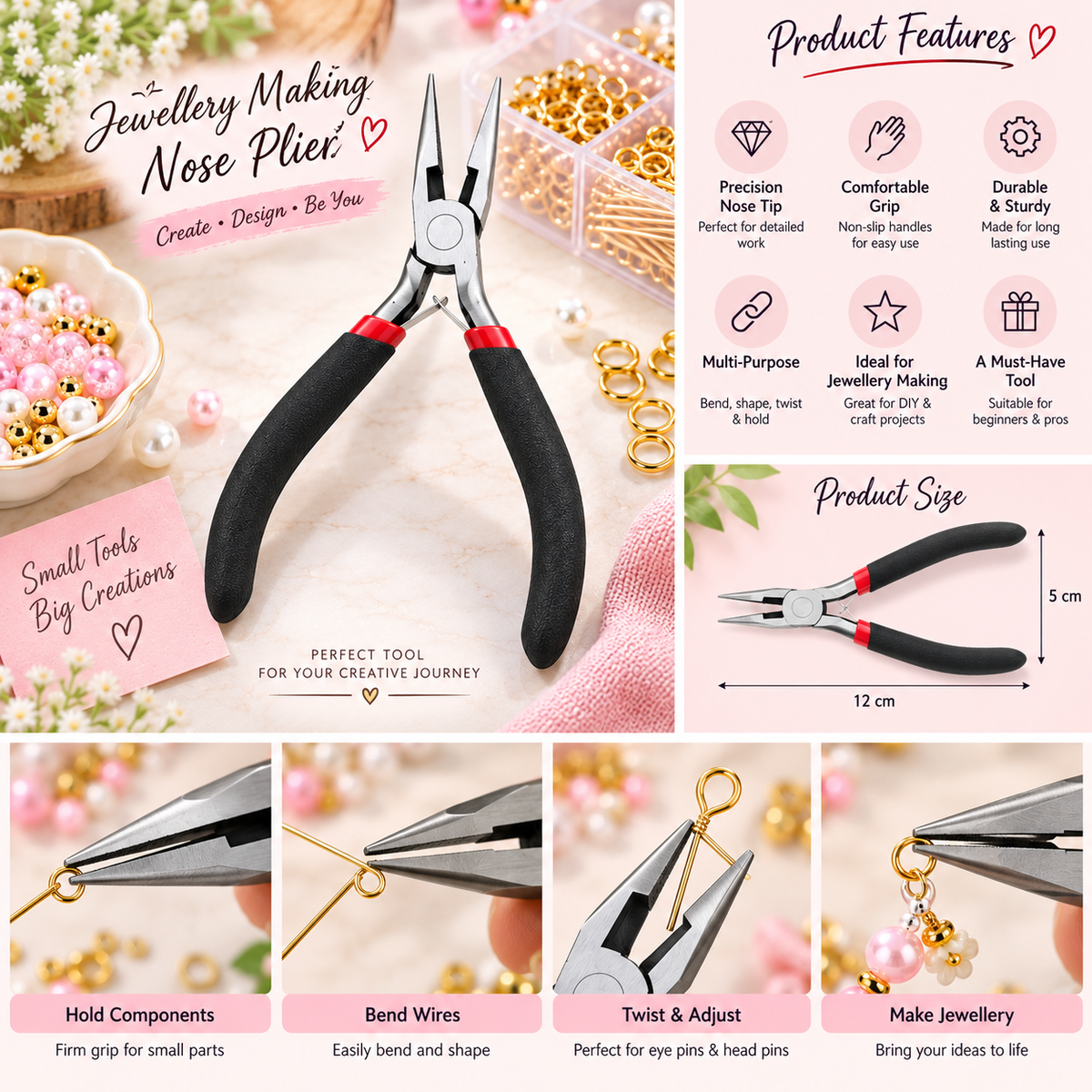 Flat Nose Plier Tool for Bracelet and Jewellery Making