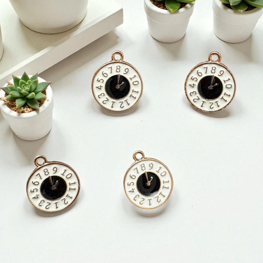 White Clock Charm 1Pc