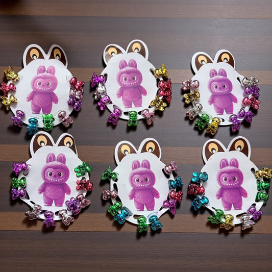 Multicolor Glossy Rabbit Korean Hair Clips for Kids (6 Set) - 60 pcs JHKC100156