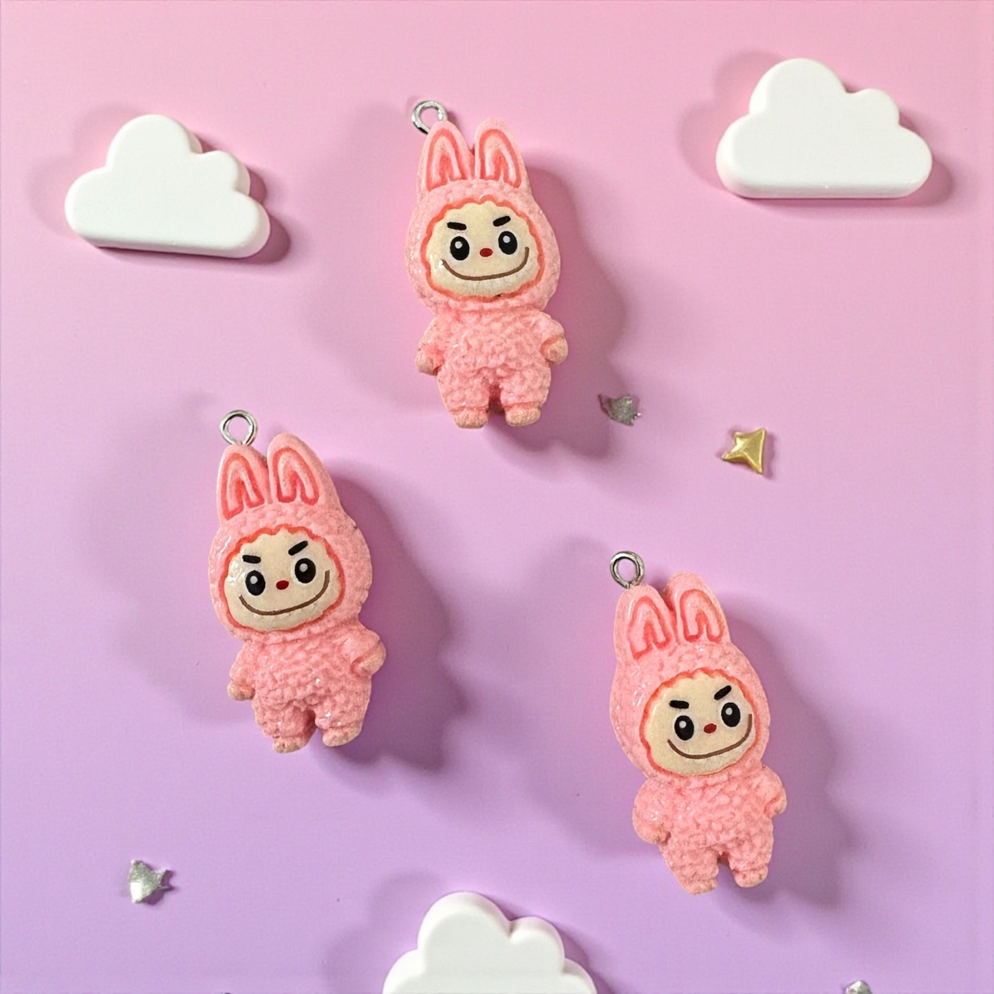 Trending Cute Labubu Silicon Charm 1pc