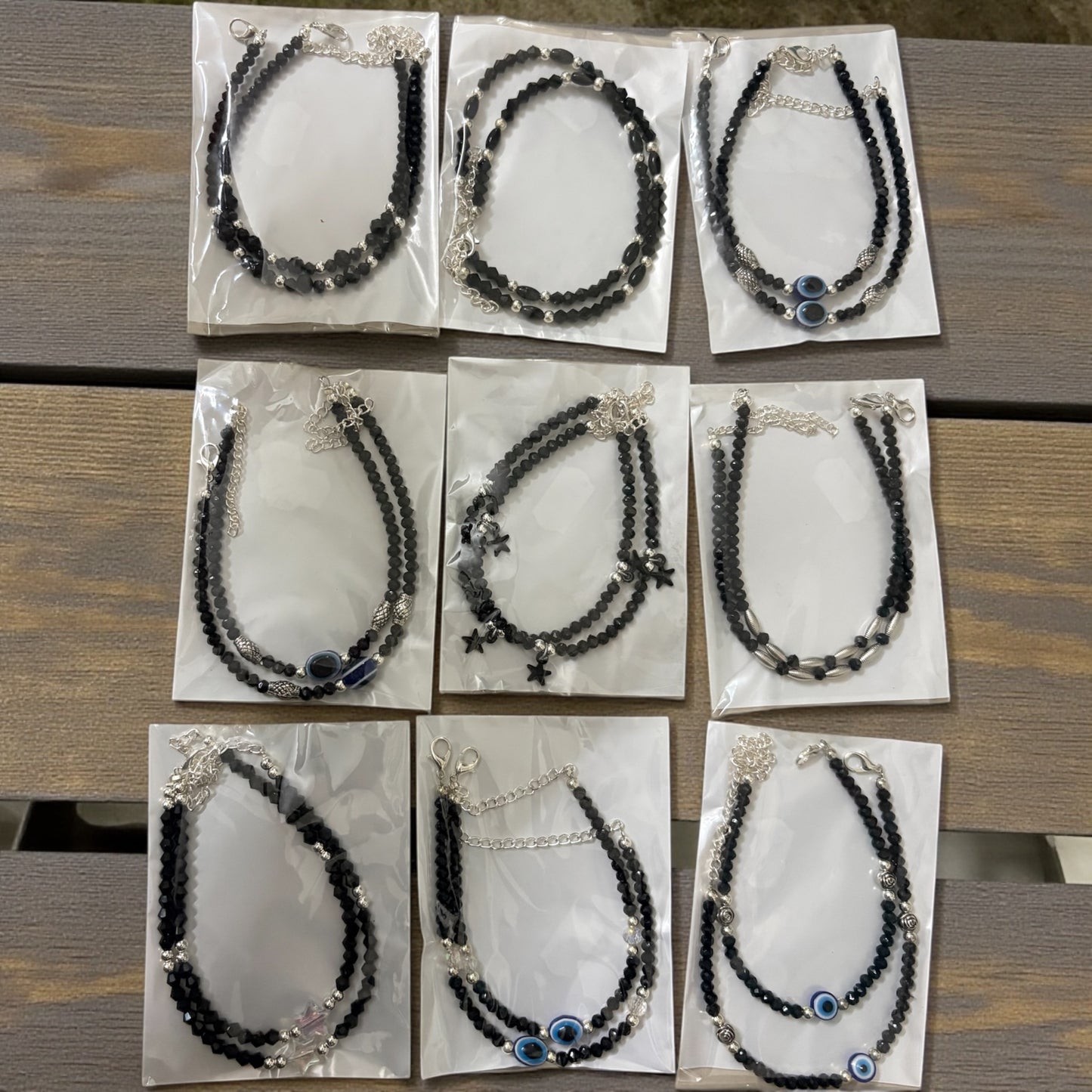Crystal Beads Anklet Pair - (Mixed Any 3 Set)