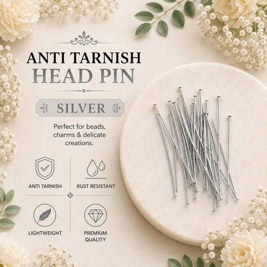 Anti Tarnish Head Pin - Silver (10gms)