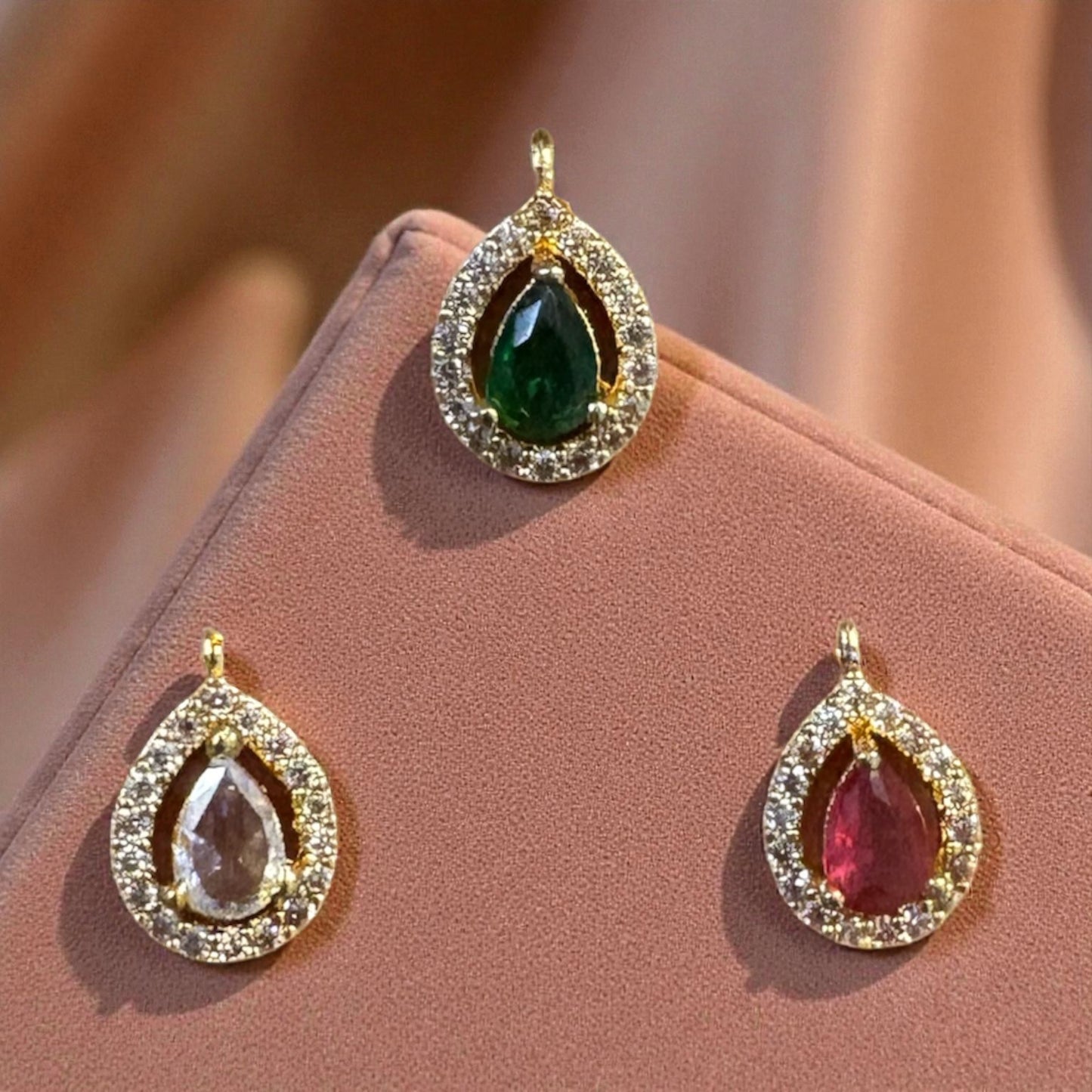 Premium Multicolor AD Stone Drop Pendant