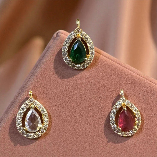 Premium Multicolor AD Stone Drop Pendant