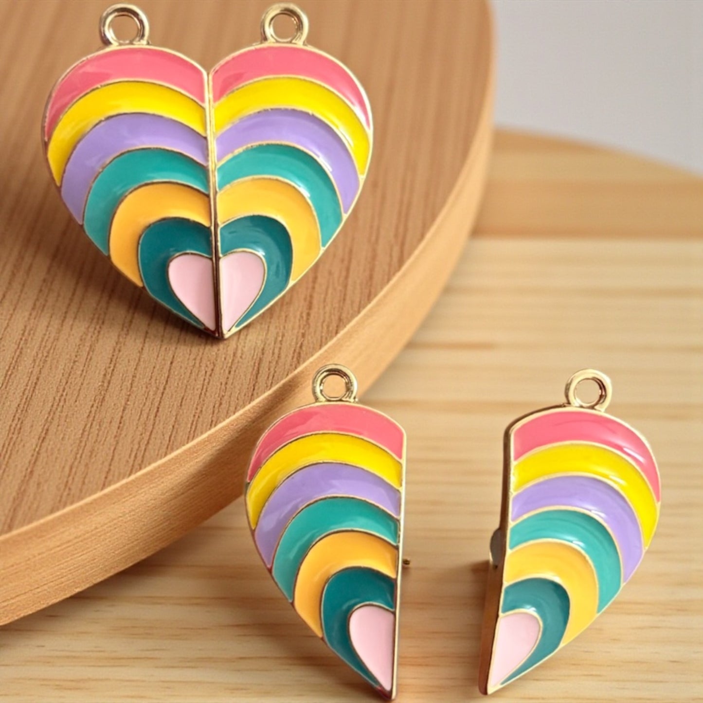 Rainbow Heart Magnetic Charm