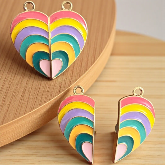 Rainbow Heart Magnetic Charm