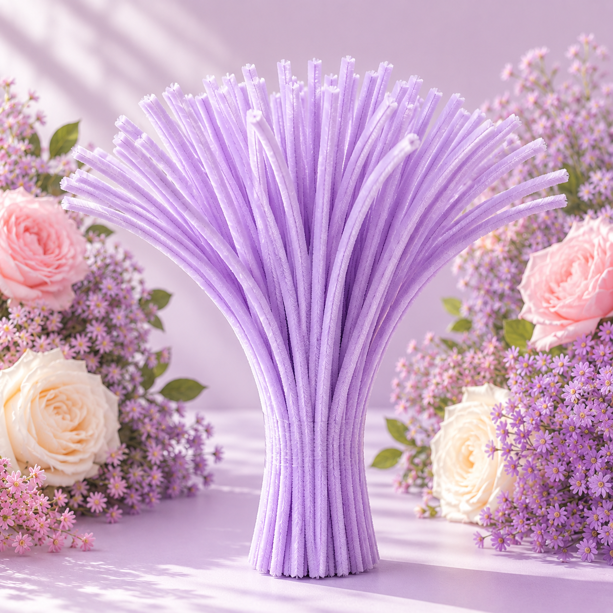 Pipe Cleaners for DIY Crafts (Pack of 95 - 100pcs) - Light Purple
