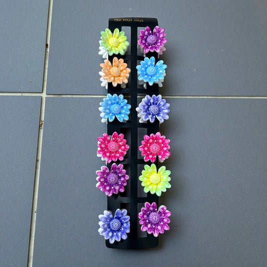 Sunflower Printed Hair Claw Clips (Medium) - Pack of 12 Pcs JHKC100131