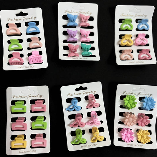 Matte Finish Colorful Hair Clip for Women (Pack of 6pcs)