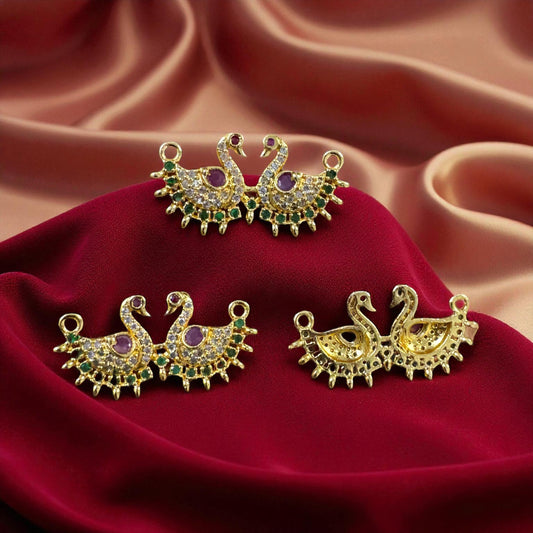 Luxury Couple Duck AD Stone Necklace Pendant