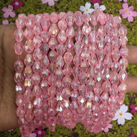 Premium Drop Crystal Beads 8mm - Pink