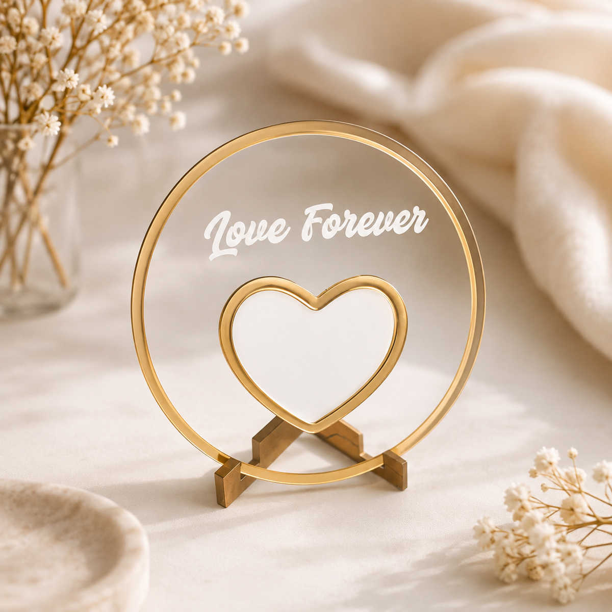 Customized Thumbprint Heart with Stand – Love Forever ❤️