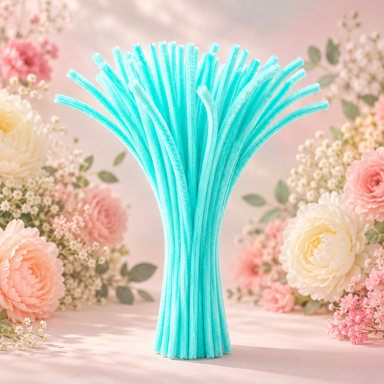 Pipe Cleaners for DIY Crafts (Pack of 95 - 100pcs) - Turquoise Blue