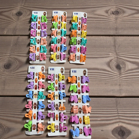 Multicolor Korean Hair Clips (Pack of 12 pcs) JHKC100166