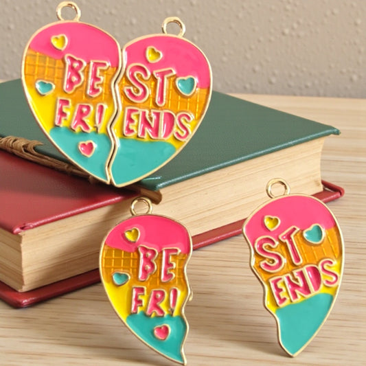 Best Friends Heart Magnetic Charm