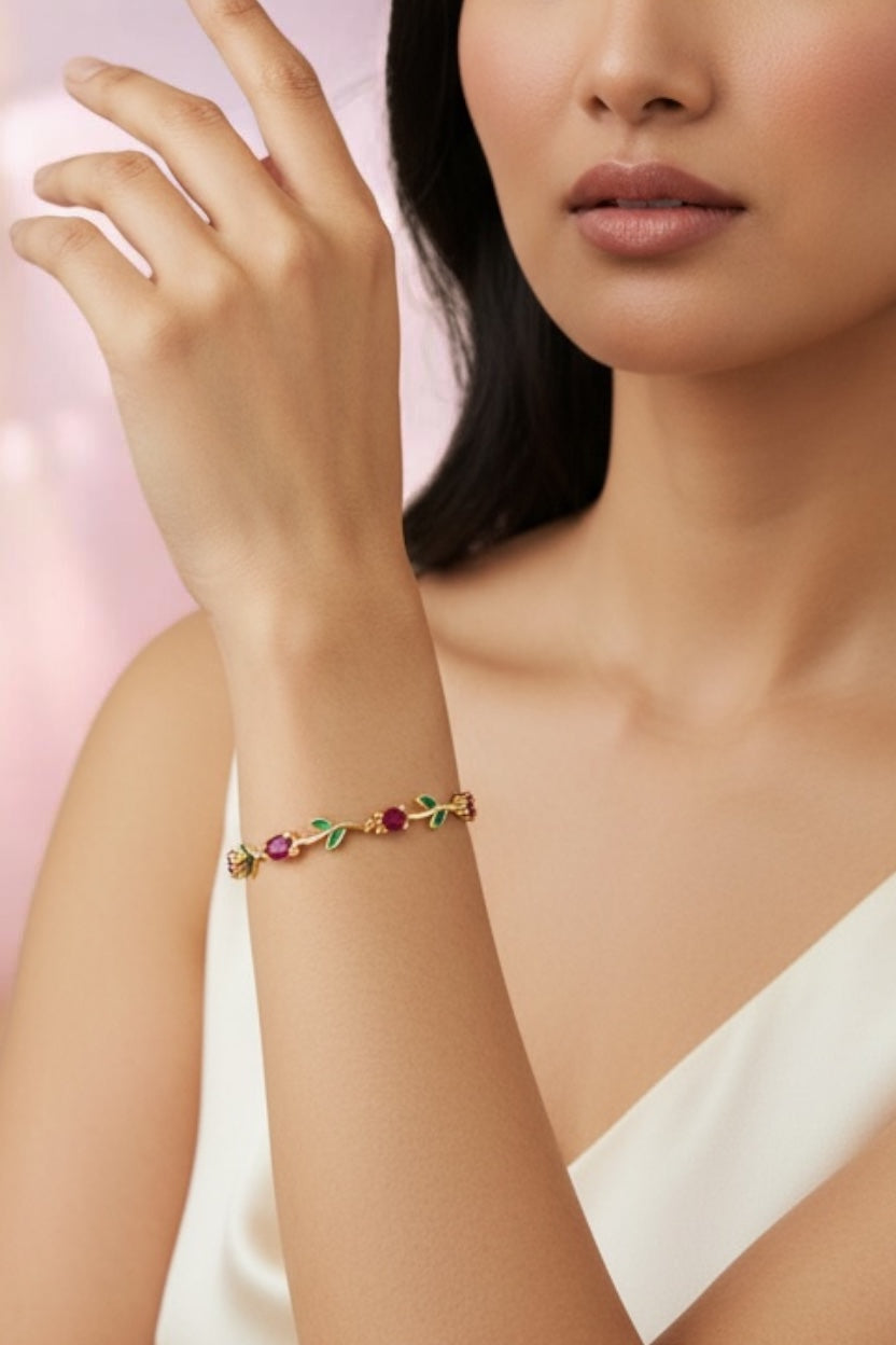 Luxury Anti-Tarnish Tulip Bracelet (Red) - ATB21