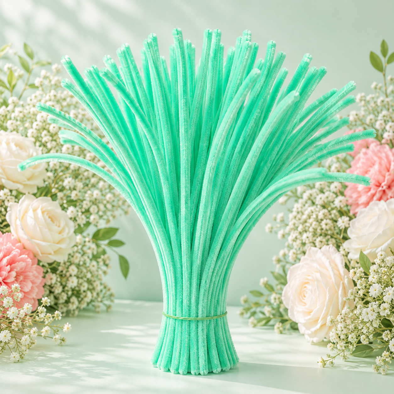 Pipe Cleaners for DIY Crafts (Pack of 95 - 100pcs) - Mint Green