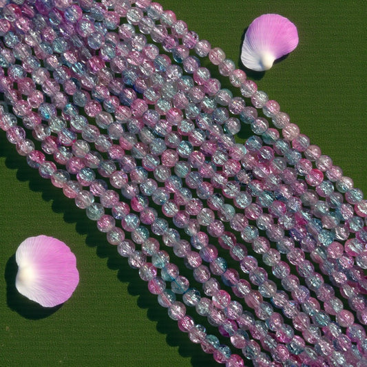 Crackle Beads 8mm - Pink & Blue