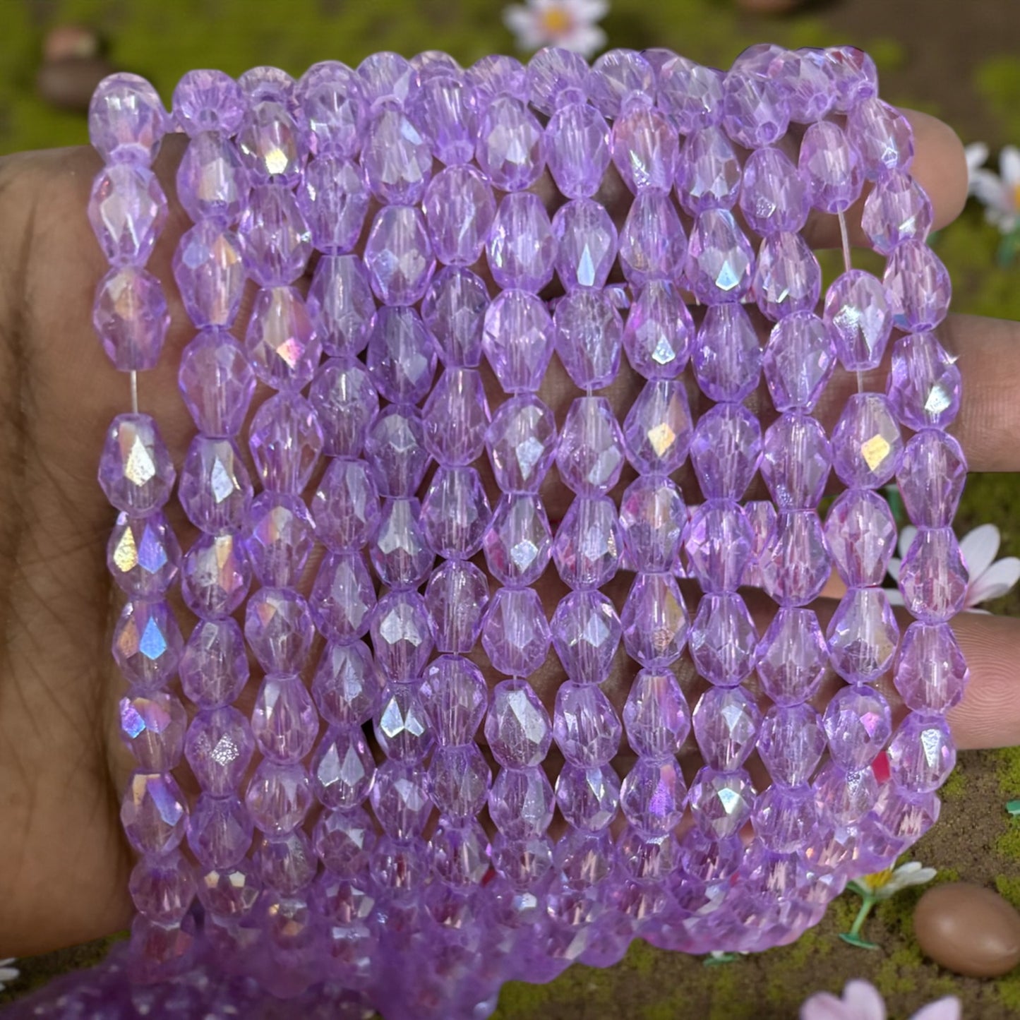 Premium Drop Crystal Beads 8mm - Purple