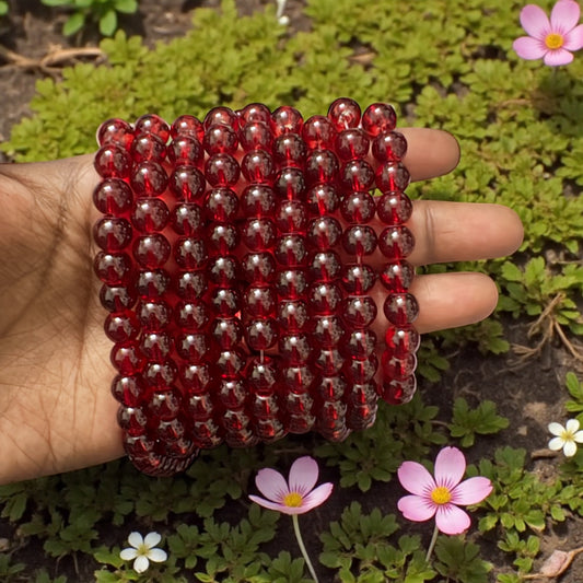 Jelly Beads 8mm - Transparent Red