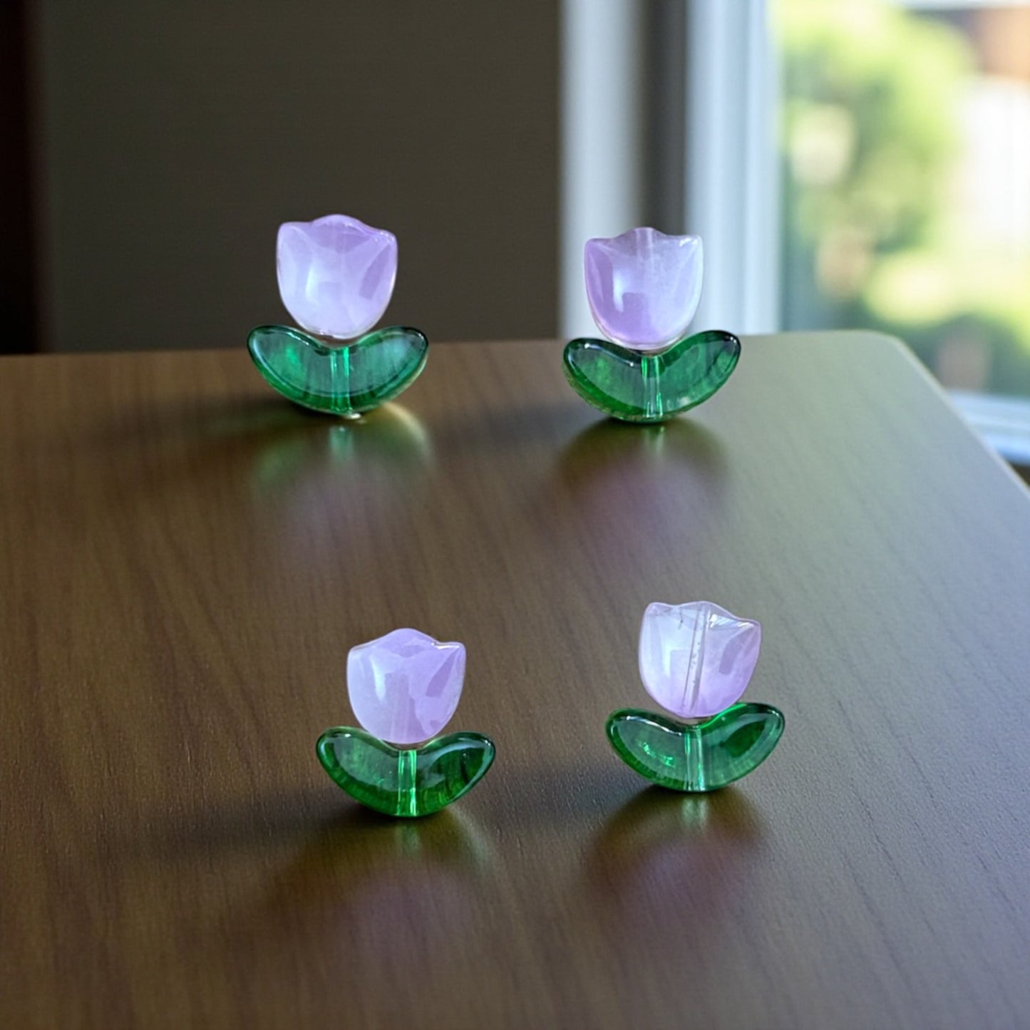 Premium Tulip Flower with Green Leaf (1 Pair)