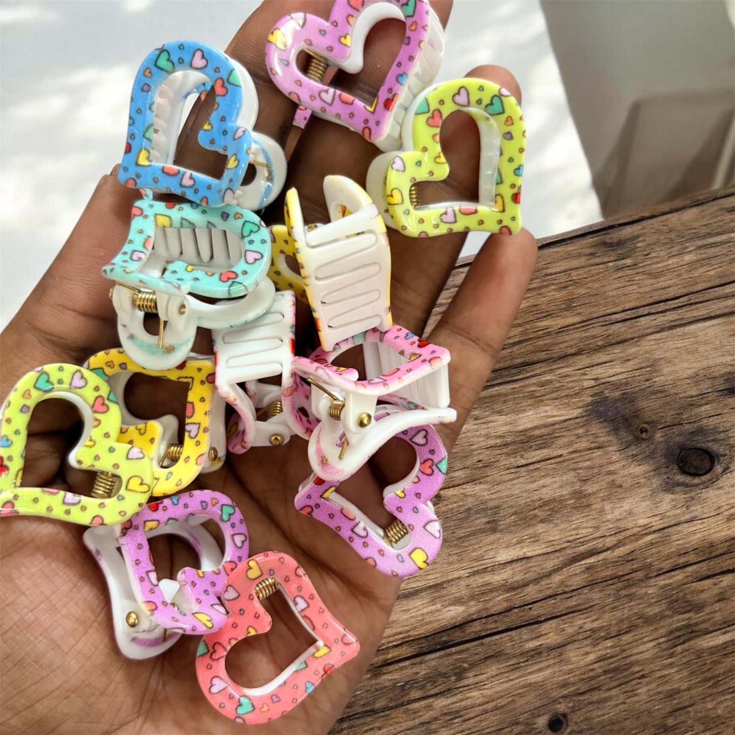 TuTu Multicolor Printed Korean Hair Claw Clips (Small) - Pack of 12 Pcs JHKC100278