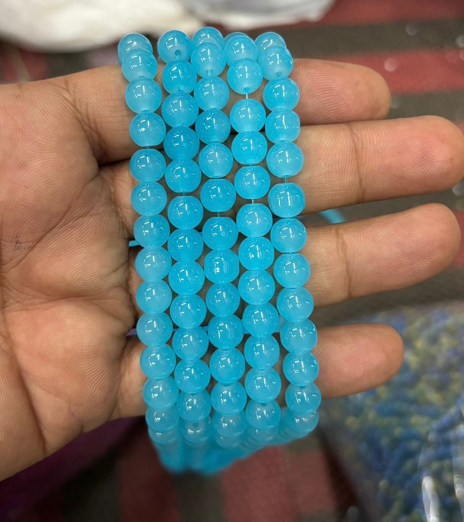Jelly Beads 8mm - Turquoise Blue