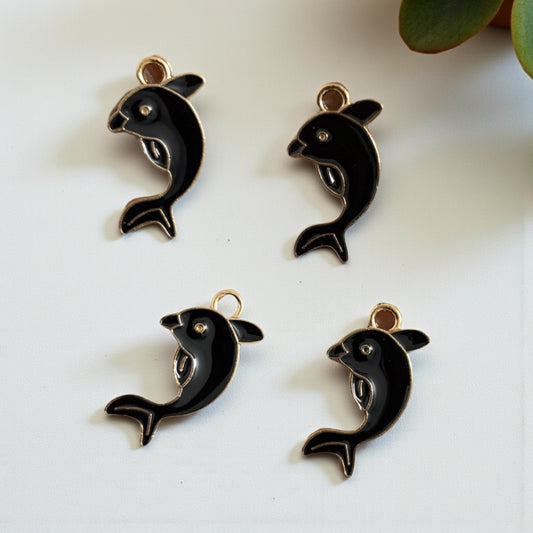 Black Dolphin Charm 1 Pc