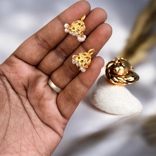 Jhumka with Pearl Beads (1 Pair) - Type #1