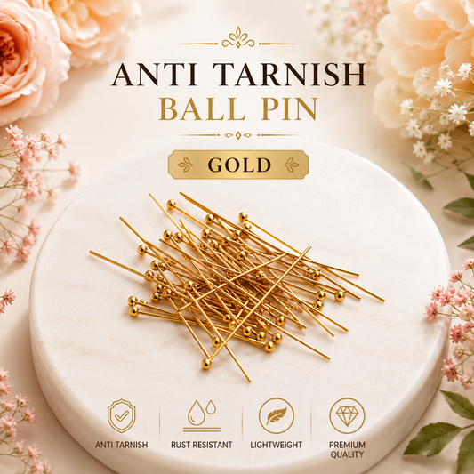 Anti Tarnish Ball Pin – Gold (10 Pcs)